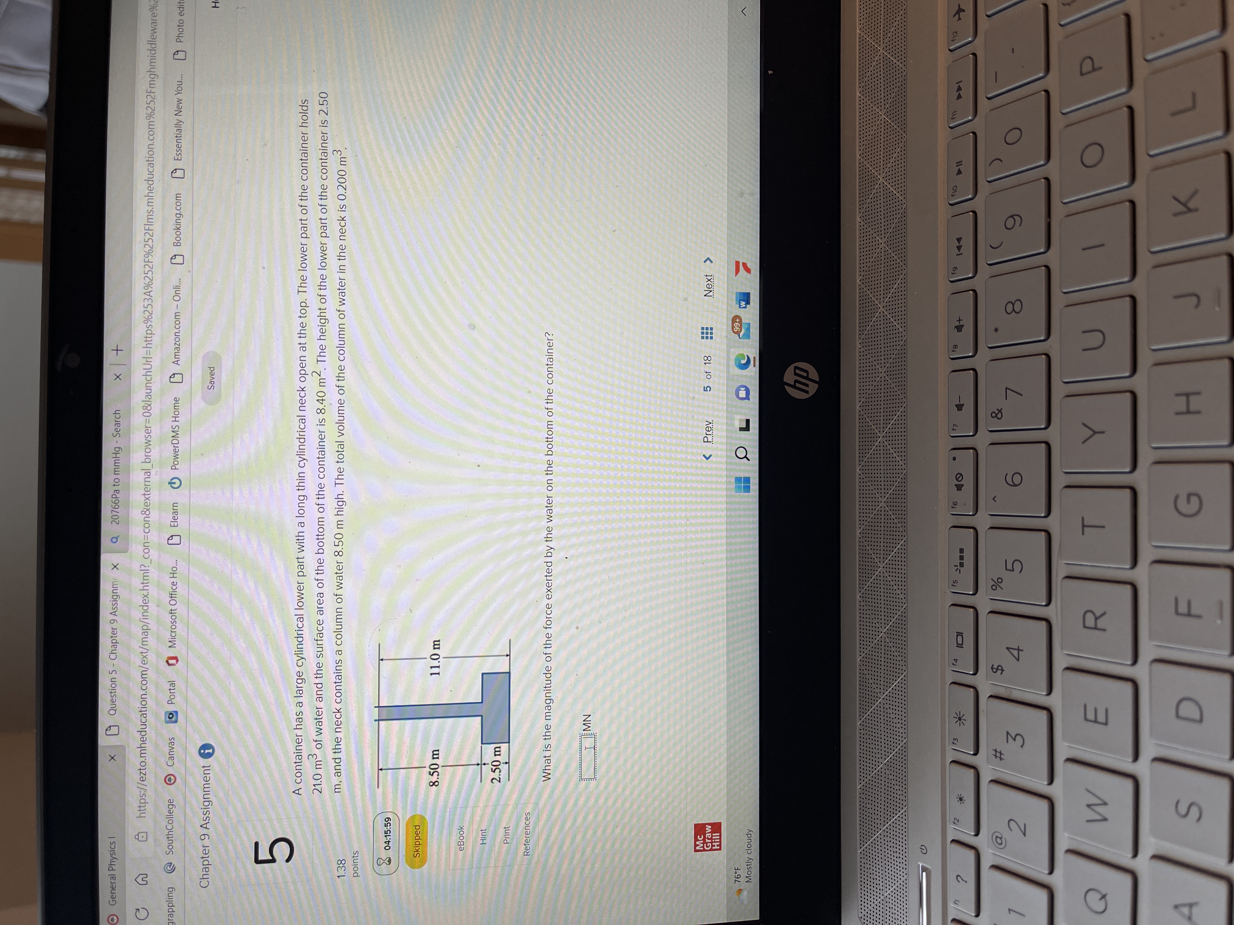  General Physics | x Question 5 - Chapter 9 Assignm X