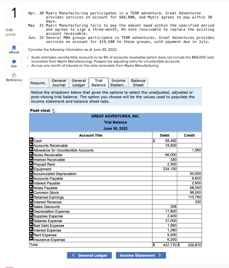 income statement and balance sheet with the information given. 1 Tony and