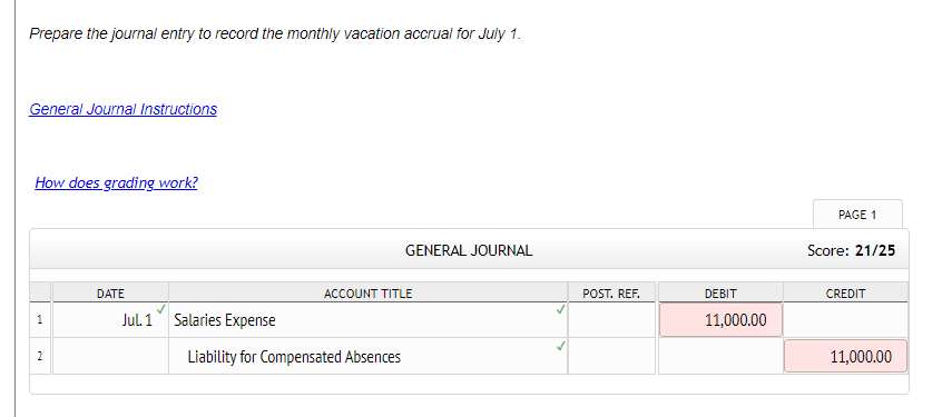 much. Instructions McFriend Inc. records its liabilities for employees' vacations at the