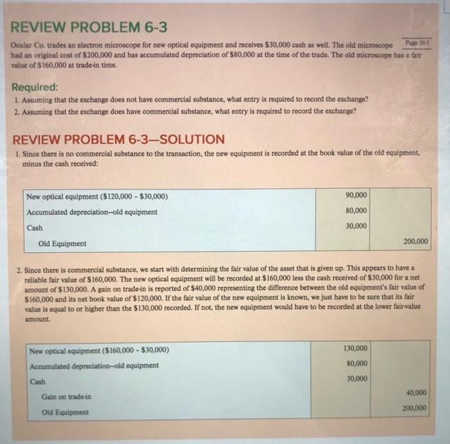  P35 REVIEW PROBLEM 6-3 Ocular Co.trades an electron microscope for new