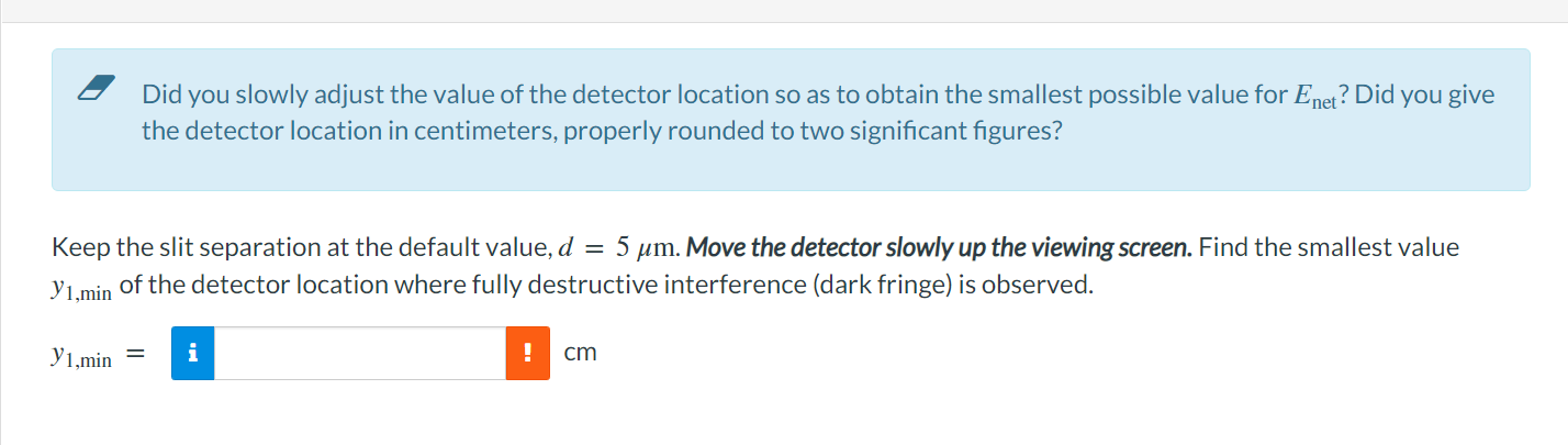 the left contains two, parallel, horizontal slits with center-to-center separation d. The
