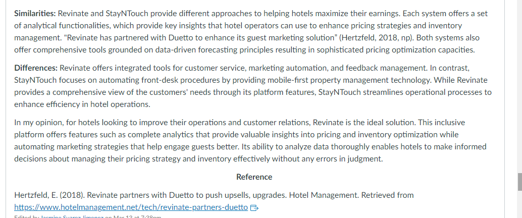 After conducting a search on Google there were a few revenue management