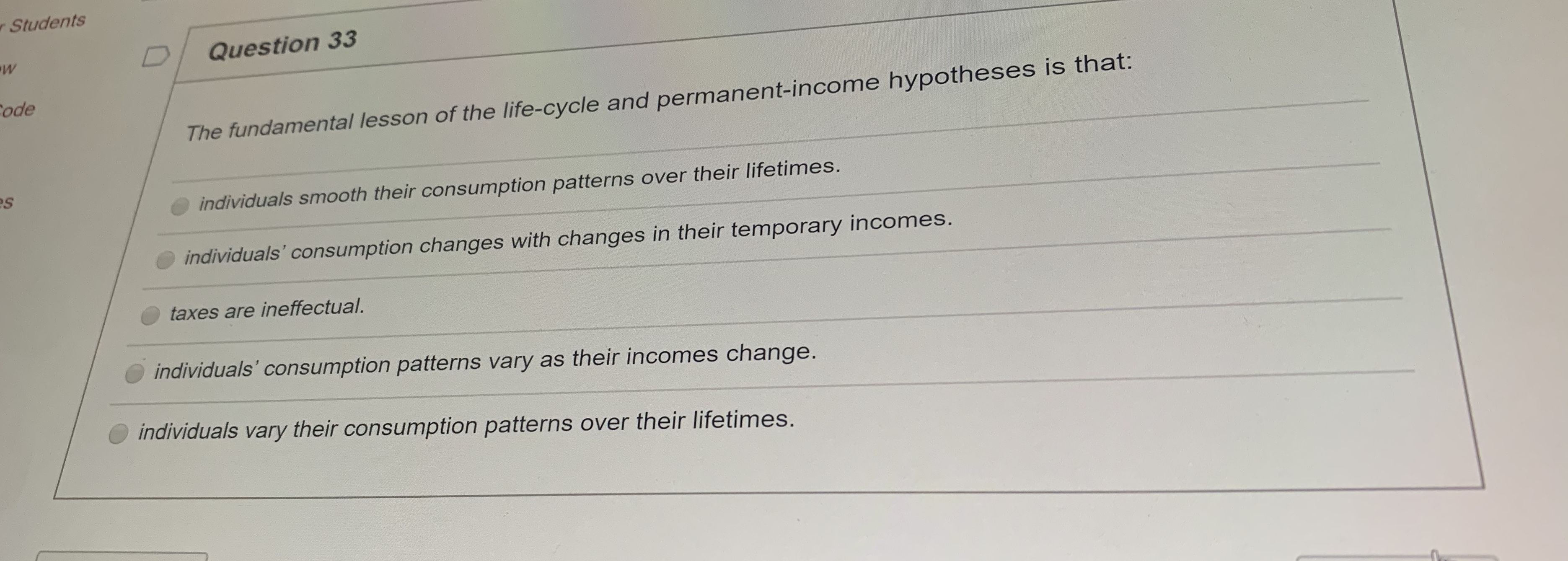 hold, then: a consumer could move consumption from one period to another
