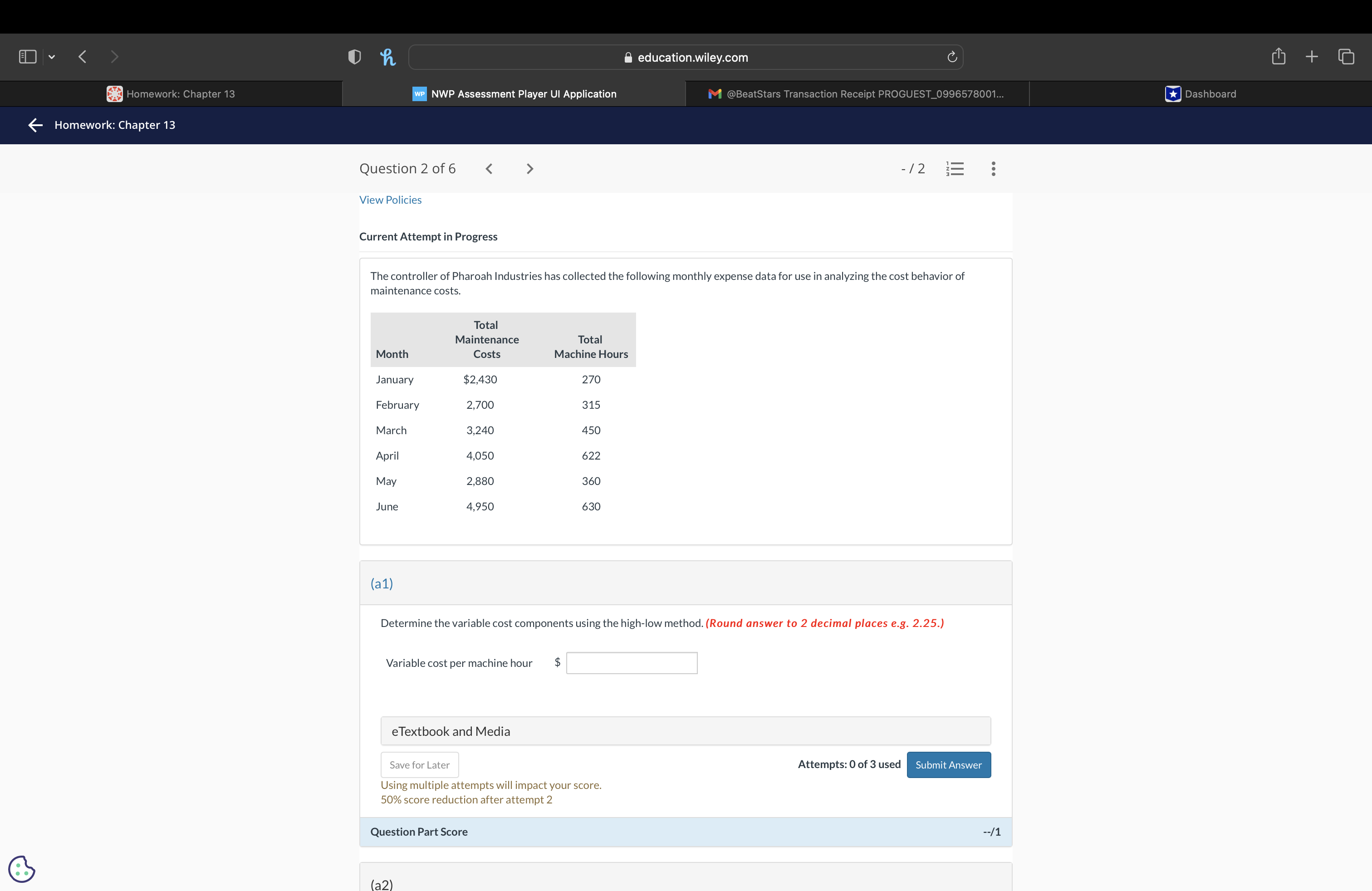 UI Application M @BeatStars Transaction Receipt PROGUEST_0996578001... Dashboard - Homework: Chapter 13