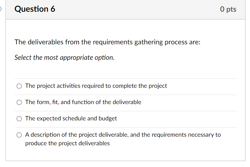 0 The WBS is considered the governing document; for instance, requirement details