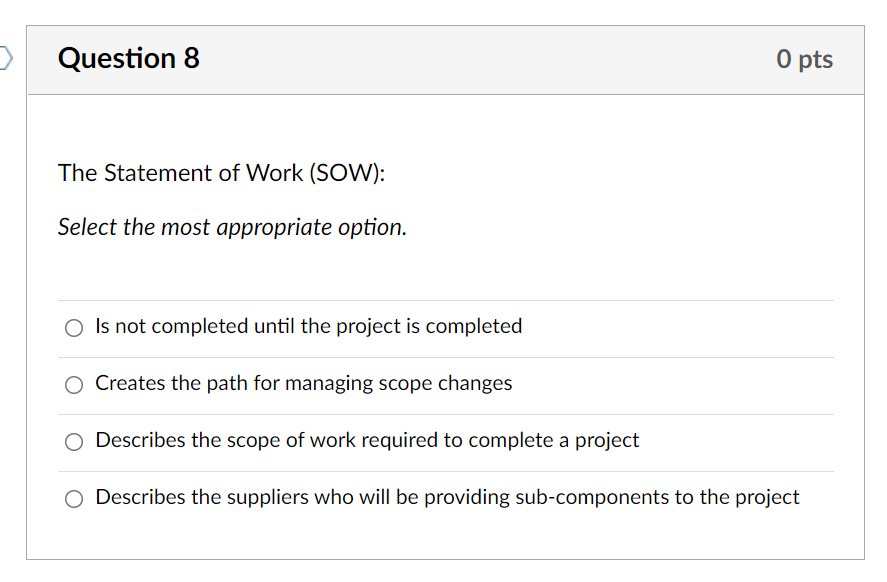 pts __________ describes the product while the __________ describes the project activities