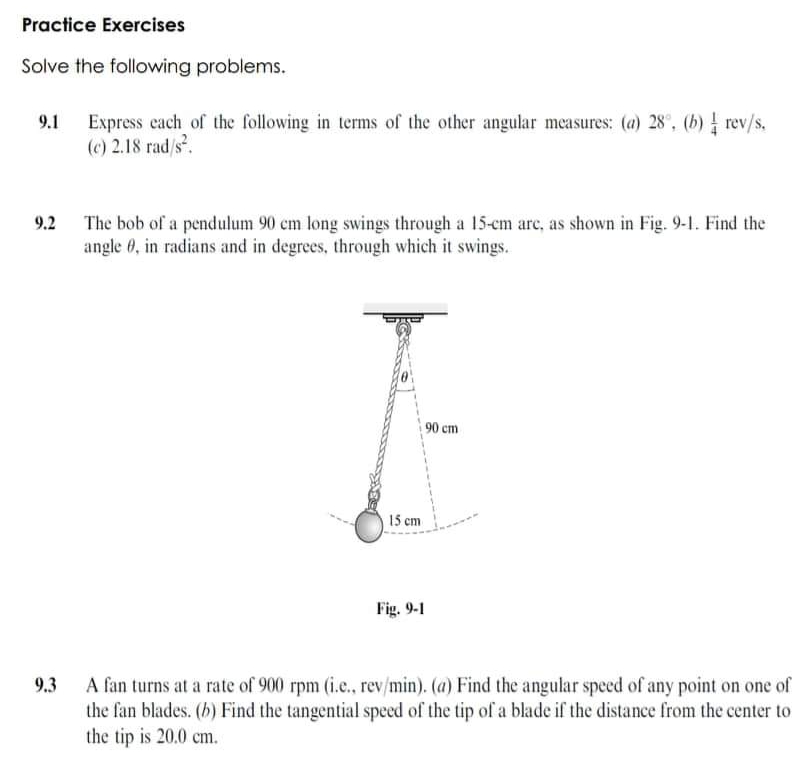 Give the GRESA METHOD SOLUTIONGIVENREQUIREDSOLUTIONANSWER Practice Exercises Solve the following problems. 9.1