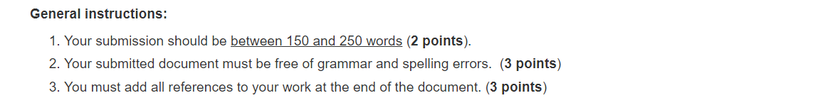 Answer the 3 questions stated from the following situation below: General instructions: