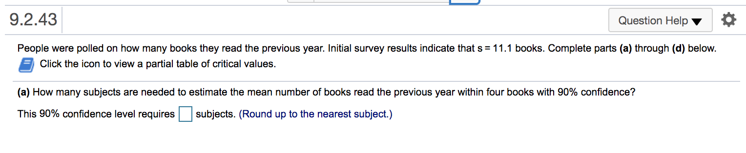 please help with this question 9.2.43 Question Help 7 People were polled