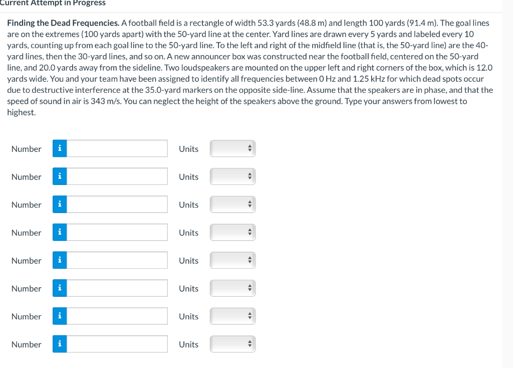  Current Attempt in Progress Finding the Dead Frequencies. Afootball eld is