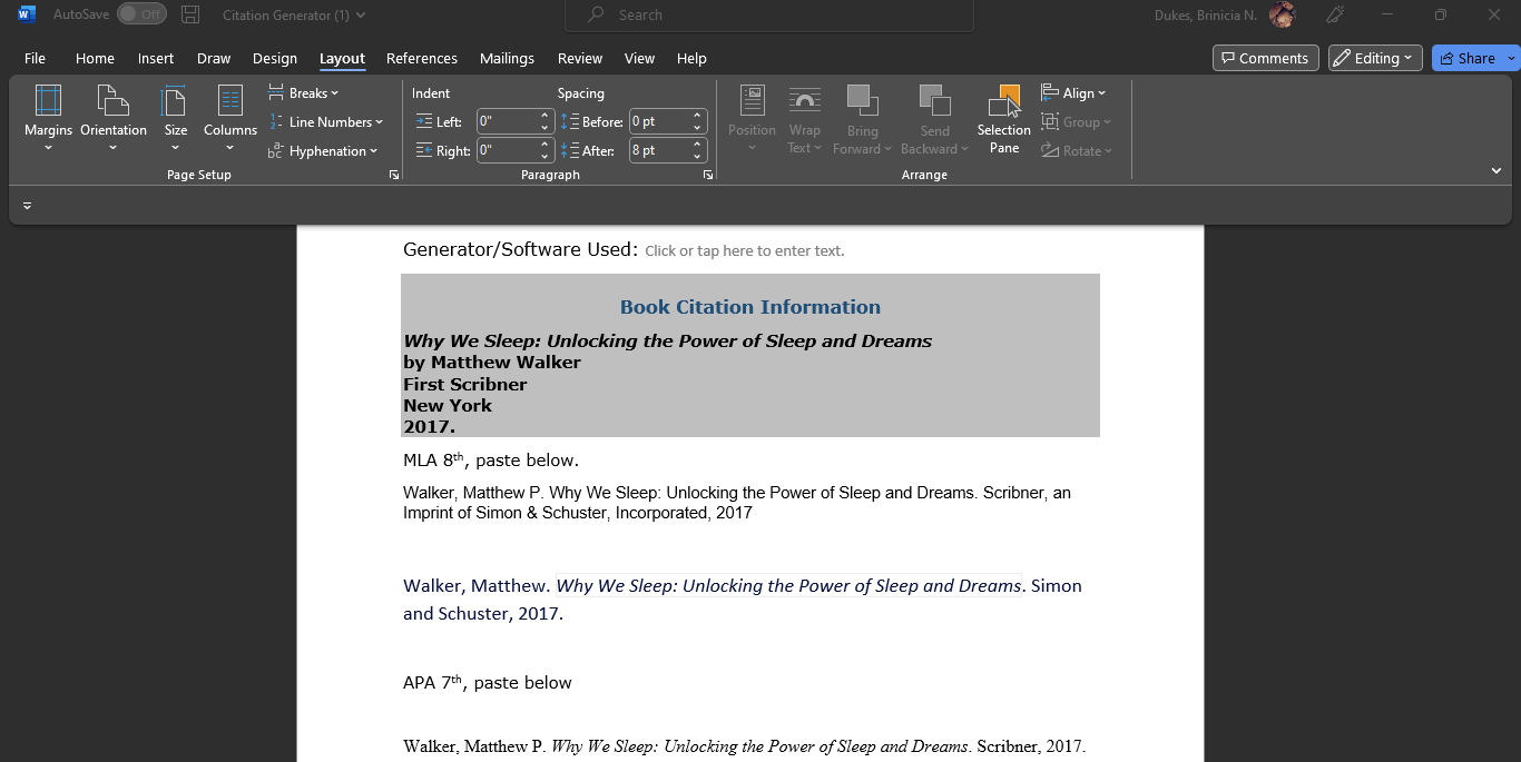 Help Comments Editing Share * Breaks ~ Indent Spacing Align ~ Left: