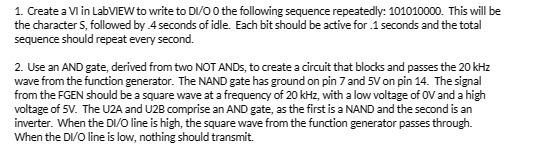1. Create a VI in LabVIEW to write to DI/0 0