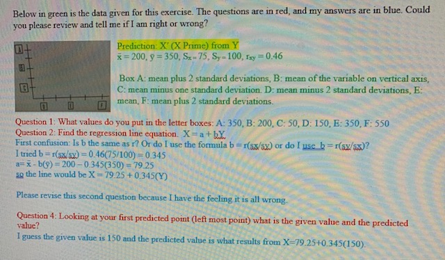 Below in green is the data given for this exercise. The