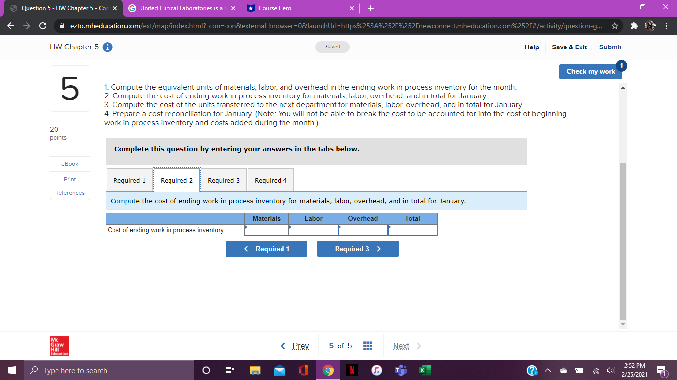 Chapter 5 0 Saved Help Saves: Exit Submit 5 . Cameron Chemicals