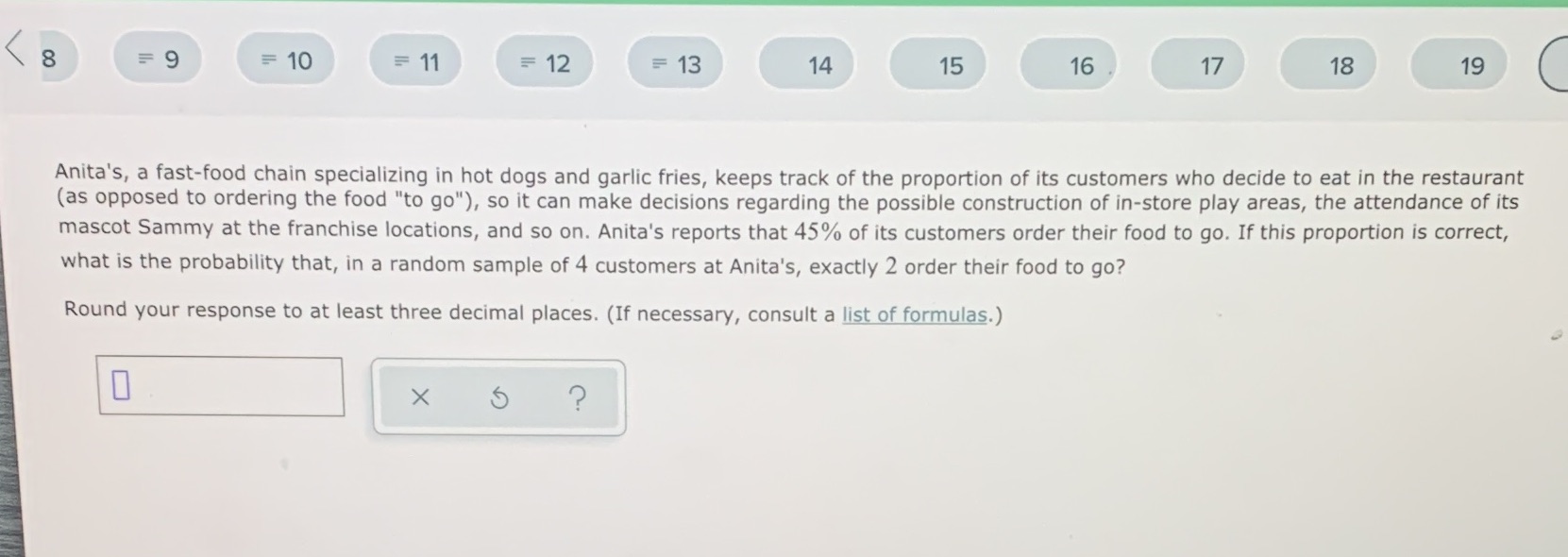 8 9 = 10 = 11 = 12 = 13 14