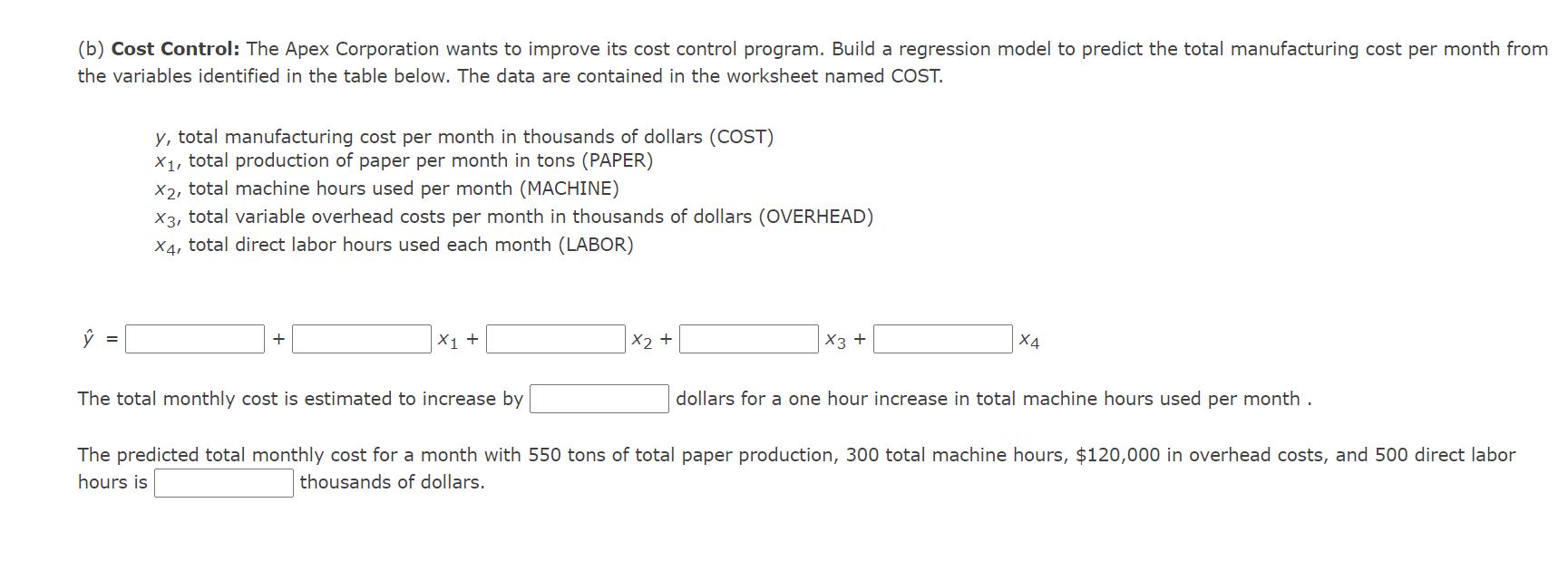 For each of the scenarios below, use Excel to access the data