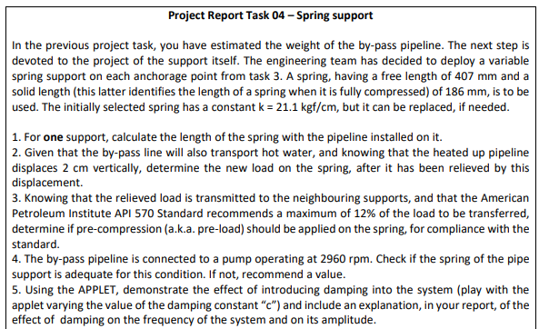  Project Report Taslt Dd - Spring support In the previous project