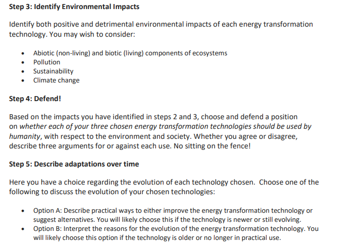 For each technology, research how it has evolved over time, and describe