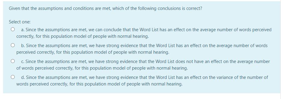 we can conclude that the Word List has an effect on the