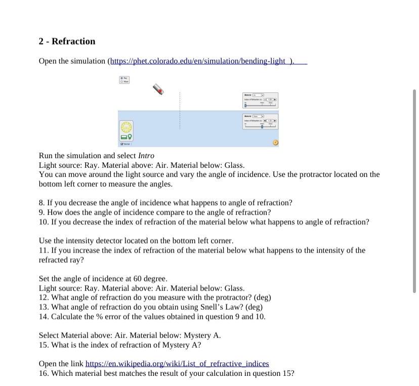  2 - Refraction OPE\" the simulalien [WWW]. N. "n .\" -'---.