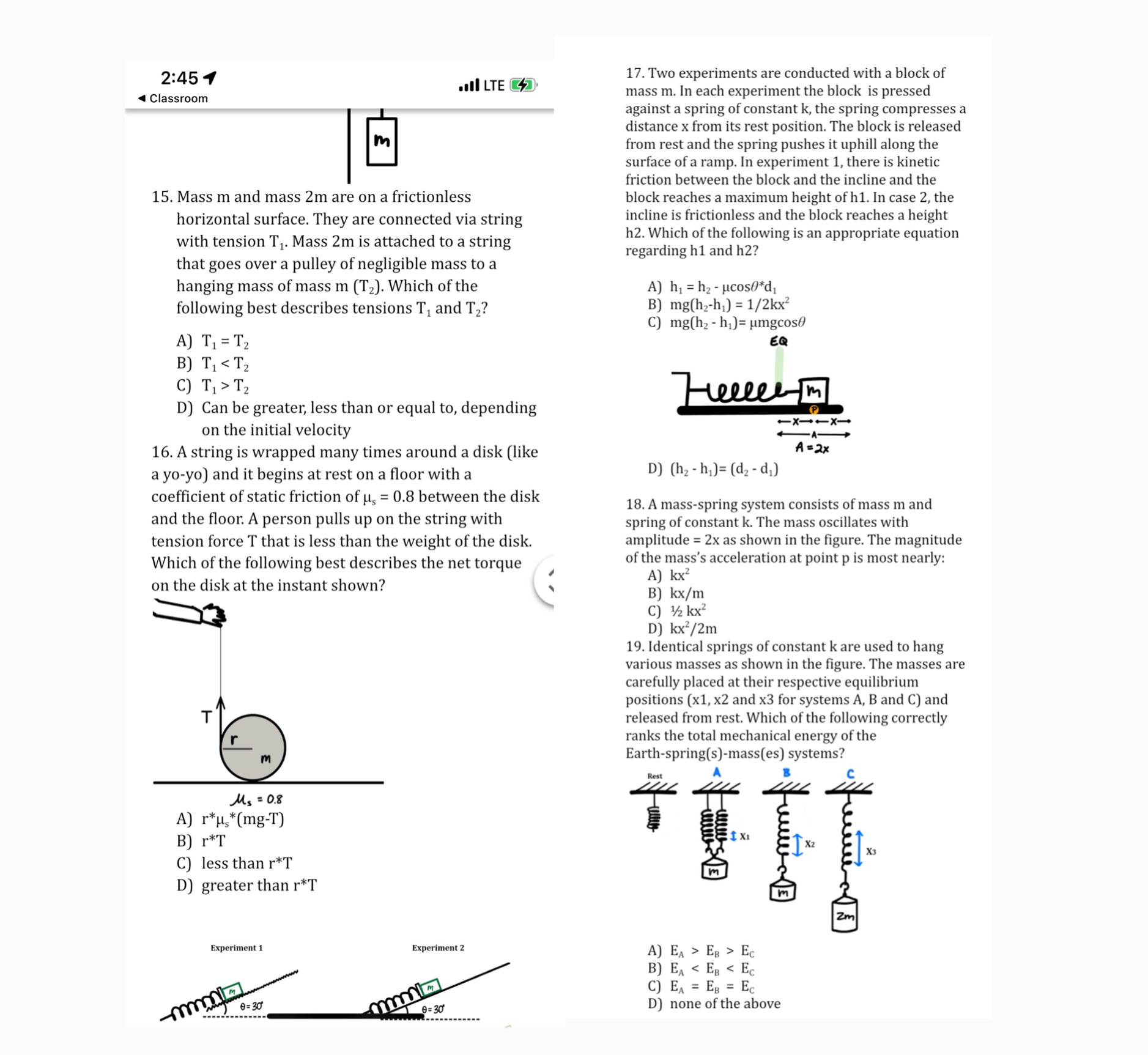 2:45 4 all LTE (33 d Classroom 15. Mass m and
