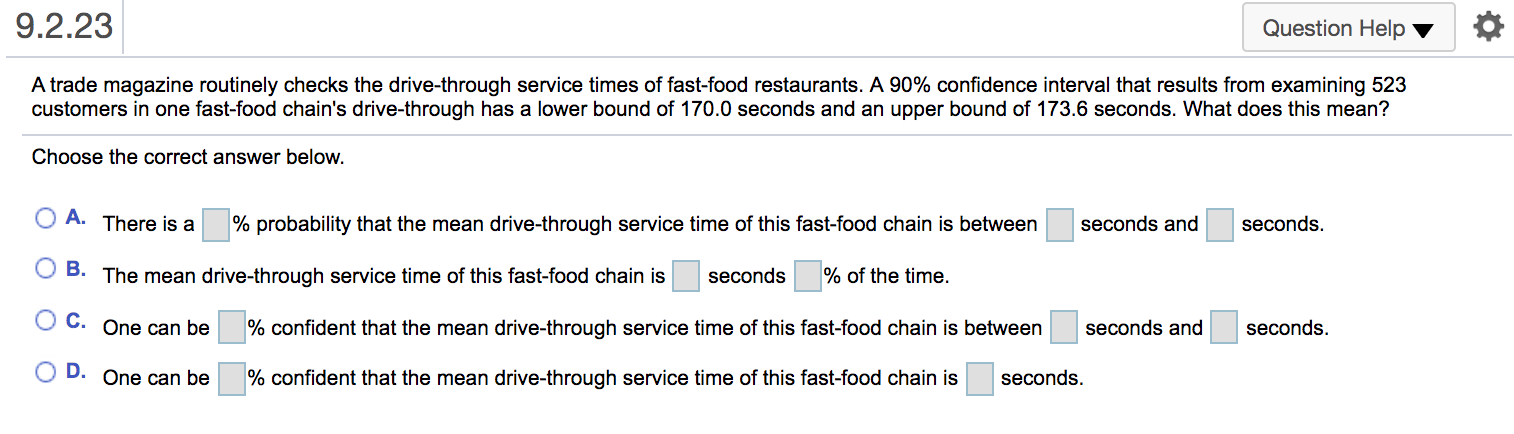 please help with this question 9.2.23 Question Help A trade magazine routinely