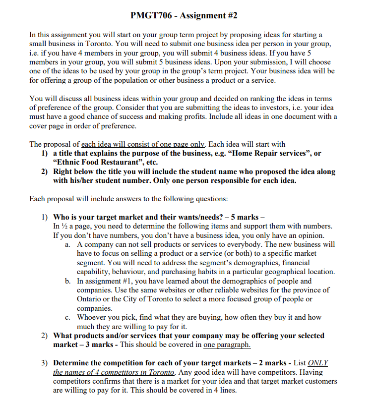 PMGT706 - Assignment #2 PMCTTIJIE - Assignment #2 In this assignment you