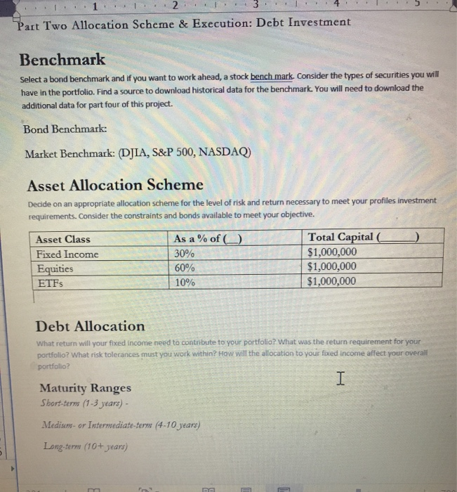  2 1 Part Two Allocation Scheme & Execution: Debt Investment Benchmark
