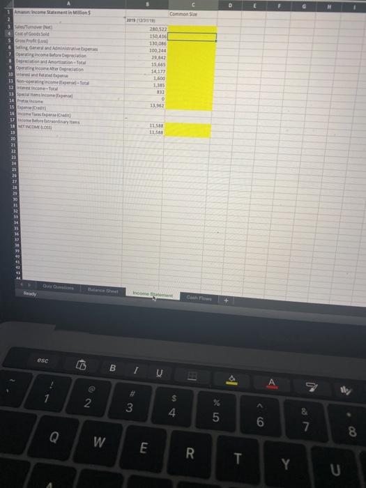 expenditures 7. Using data from the financial statements, please calculate Amazon's Inventory
