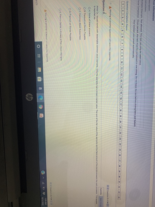  Test Information escription structions ultiple Attempts Not allowed. This test can