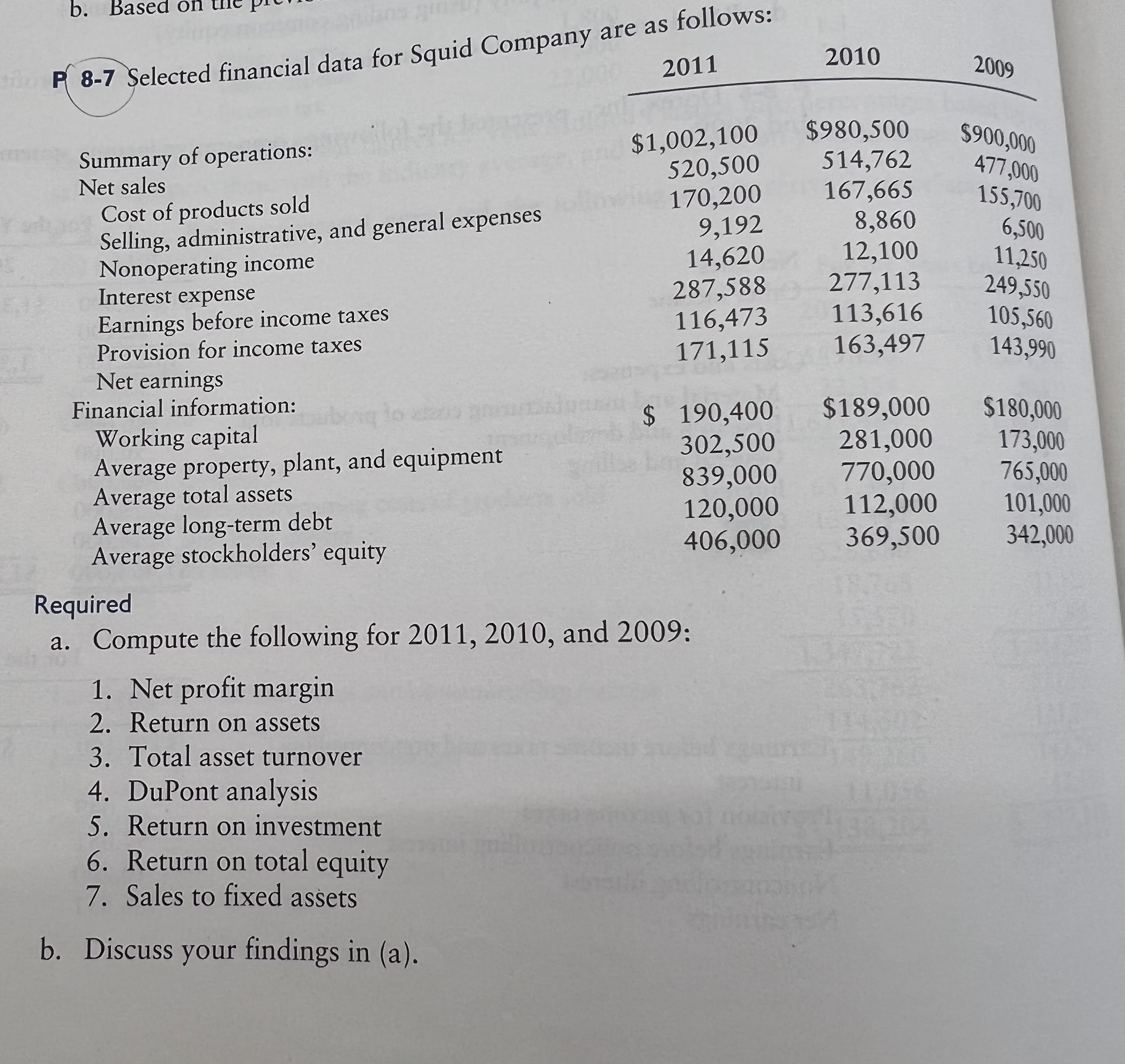 P8-7- (Pg. 346);P8-13 (a, b, c, d, e, g, i, & j)