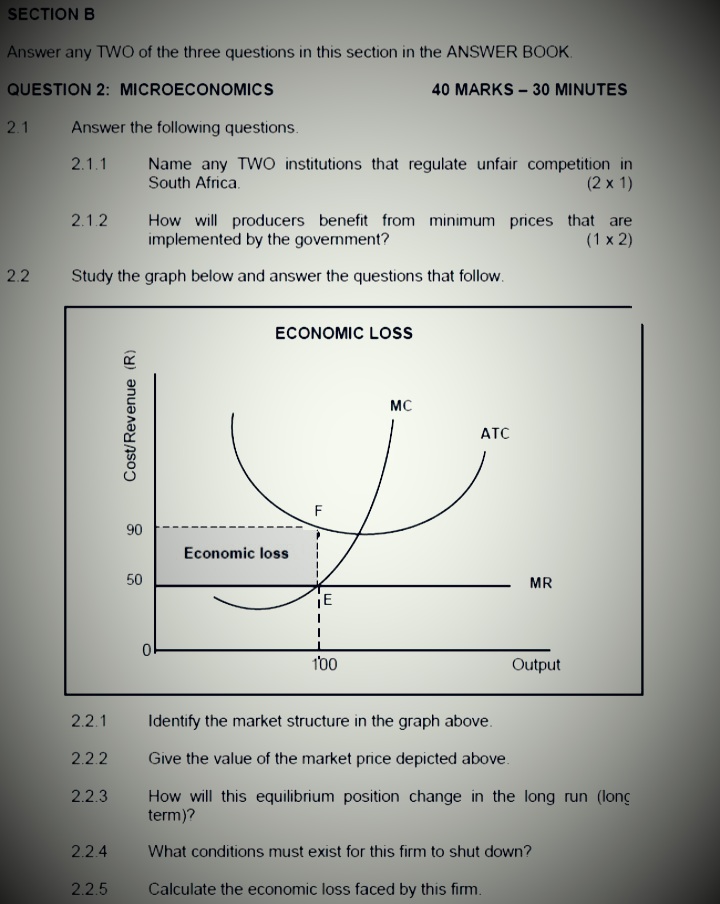 Please give a summary SECTION B Answer any TWO of the three