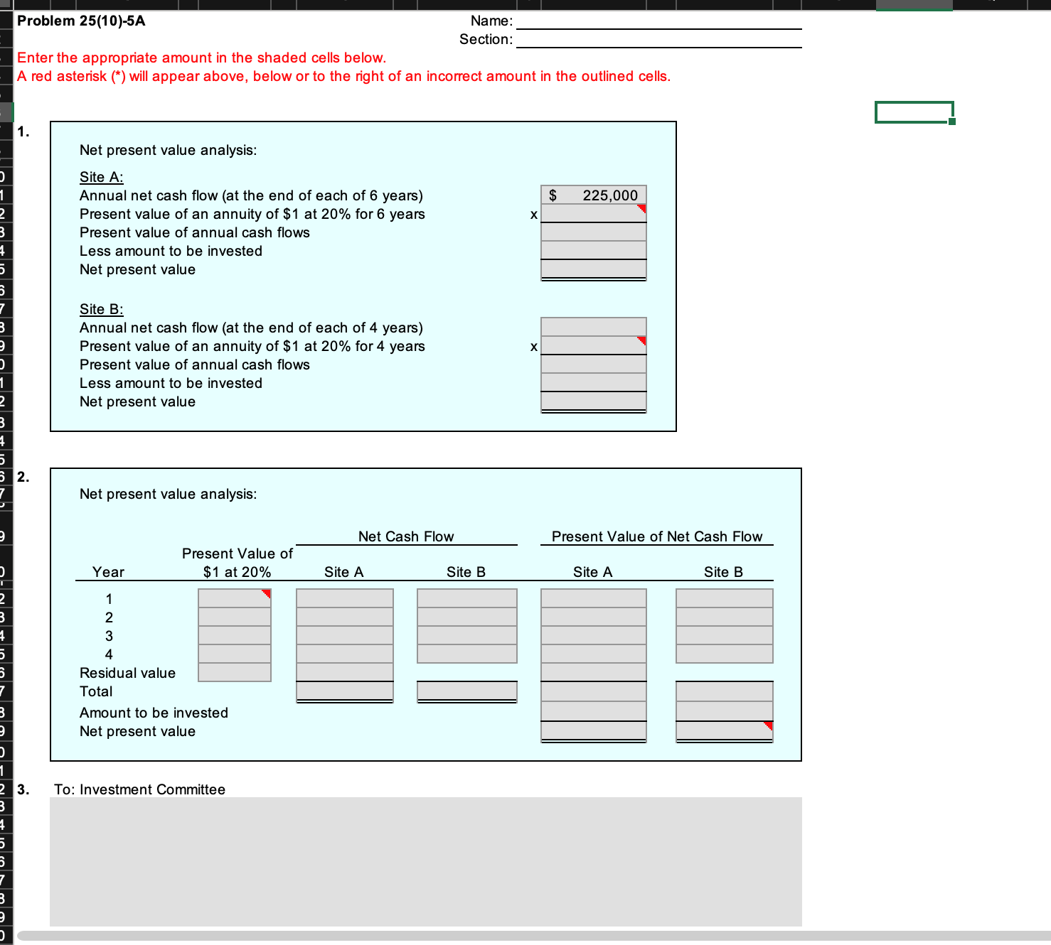 Please solve the screenshot below with the following data. Thank you so