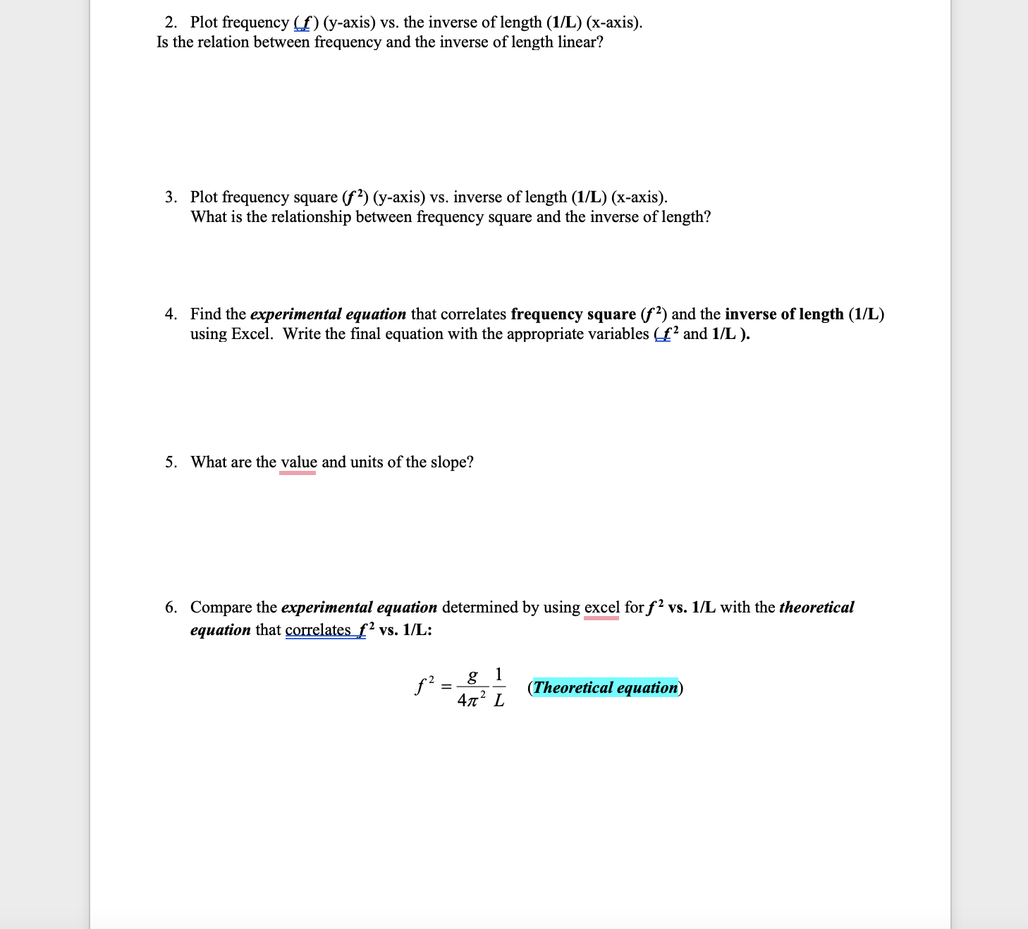 effect of the length the pendulum on its frequency while we keep