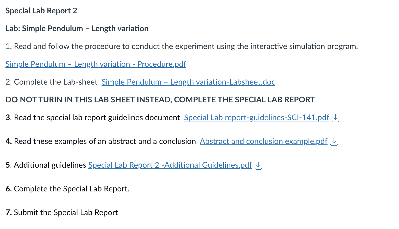 of suspension 10 amplitude (angle) Length (L) mass (m) Table 1. Simple