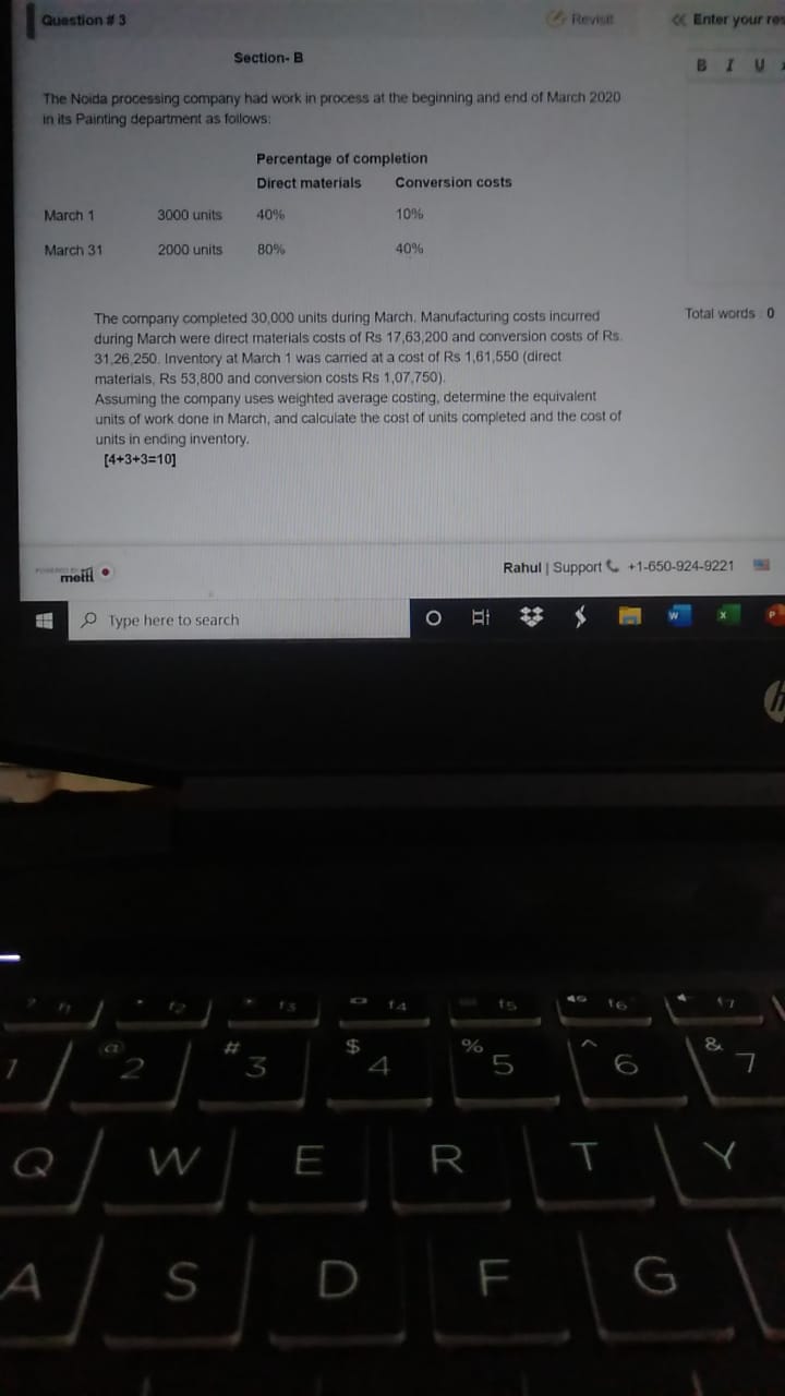 Section B The t-bda processing ctxnpany in at the beginning and end