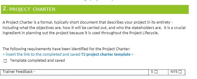 .- I J I 2- PROJECT CHARTER A Project Charter is