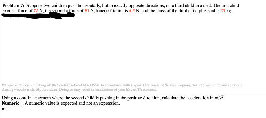 Problem 7: Suppose two children push horizontally, but in exactly opposite
