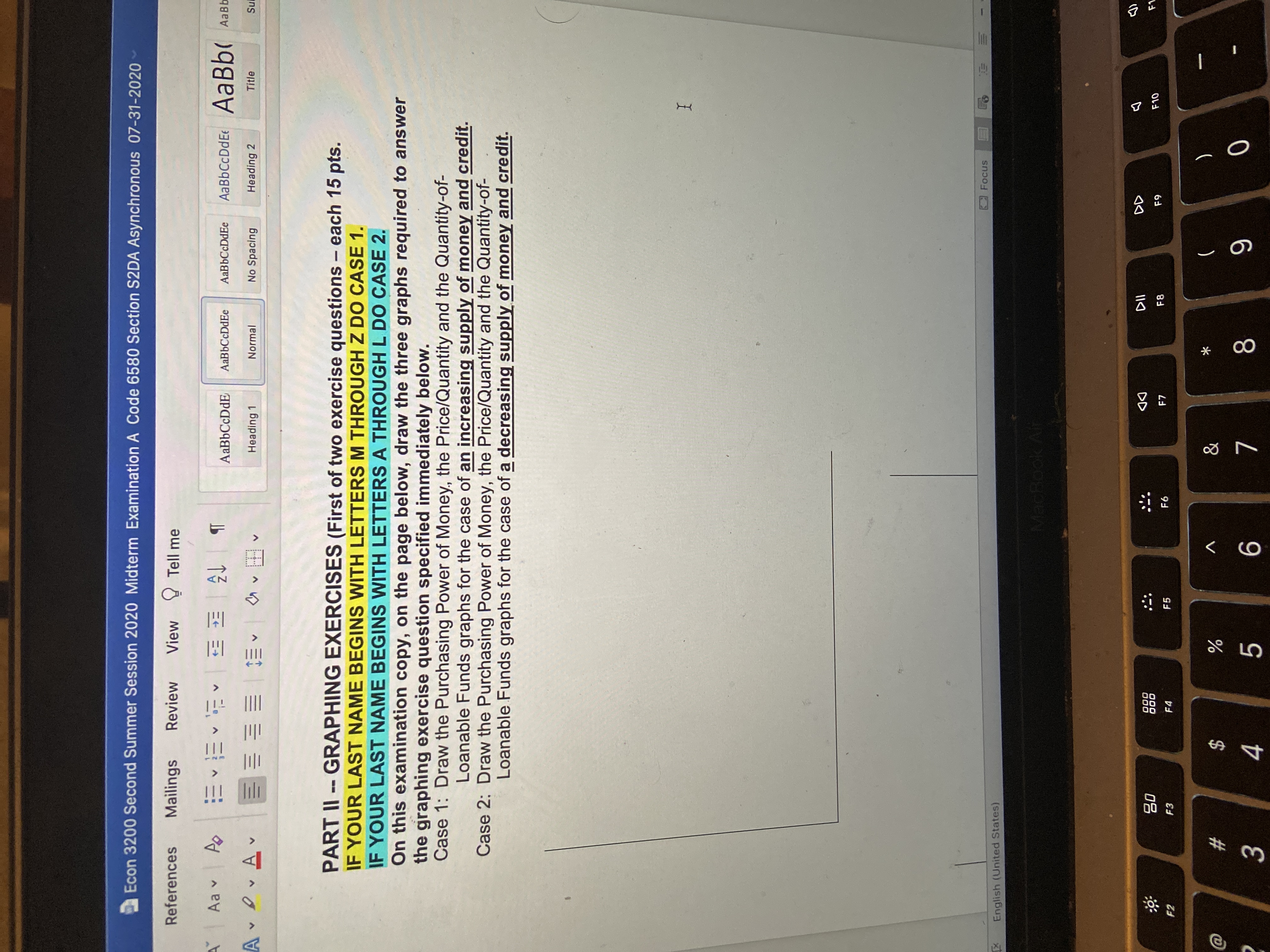 Please provide me with three graphs for each case Econ 3200 Second