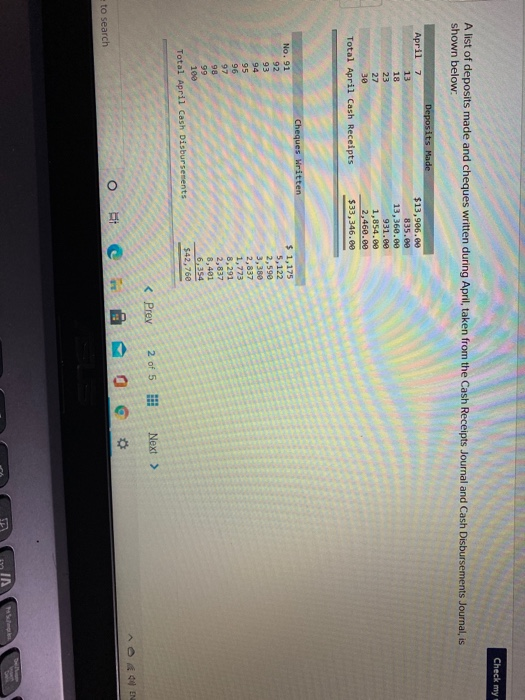 reconciliation prepared by Gemma Tours on March 31, 2020, appeared as follows: