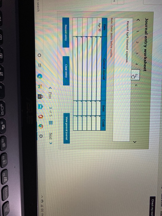 of deposits made and cheques written during April, taken from the Cash