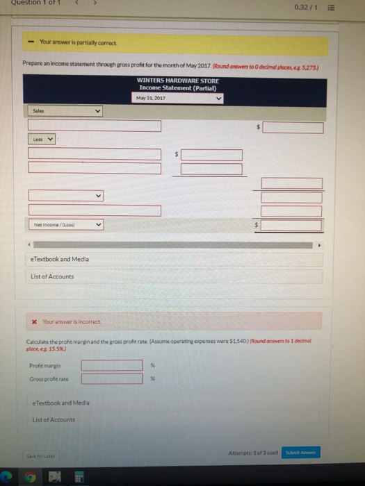 Winters Hardware Store completed the following merchandising transactions in the month of