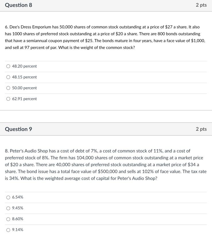  Please show work on pen and paper. NO EXCEL, please! Question