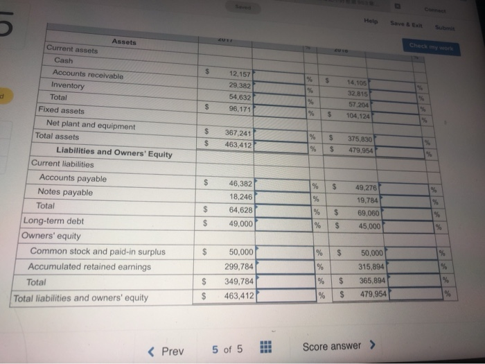 's Assets 2017 Current assets Cash $ 12.157 Accounts receivable 29,382 Inventory
