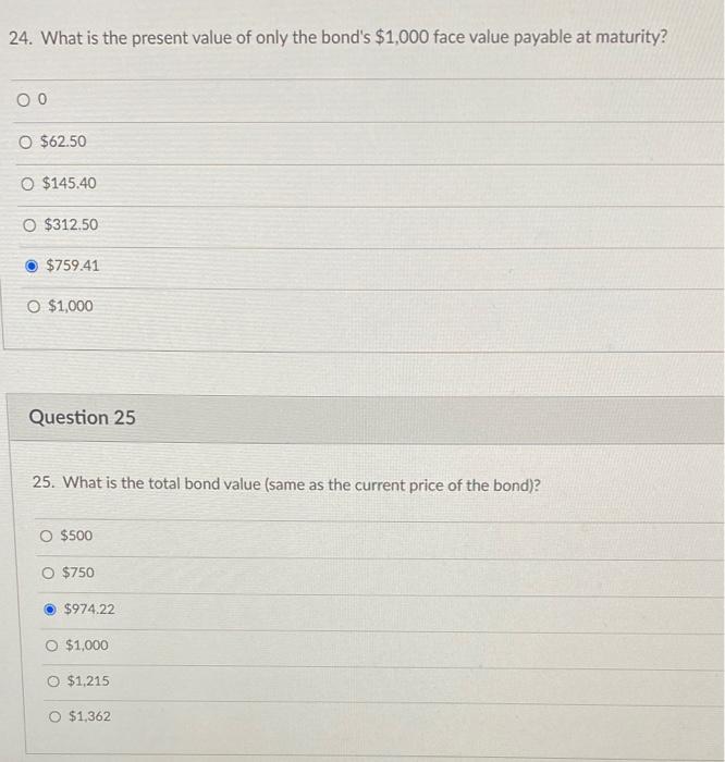 bond with a face value of $1,000 matures in 4 years and