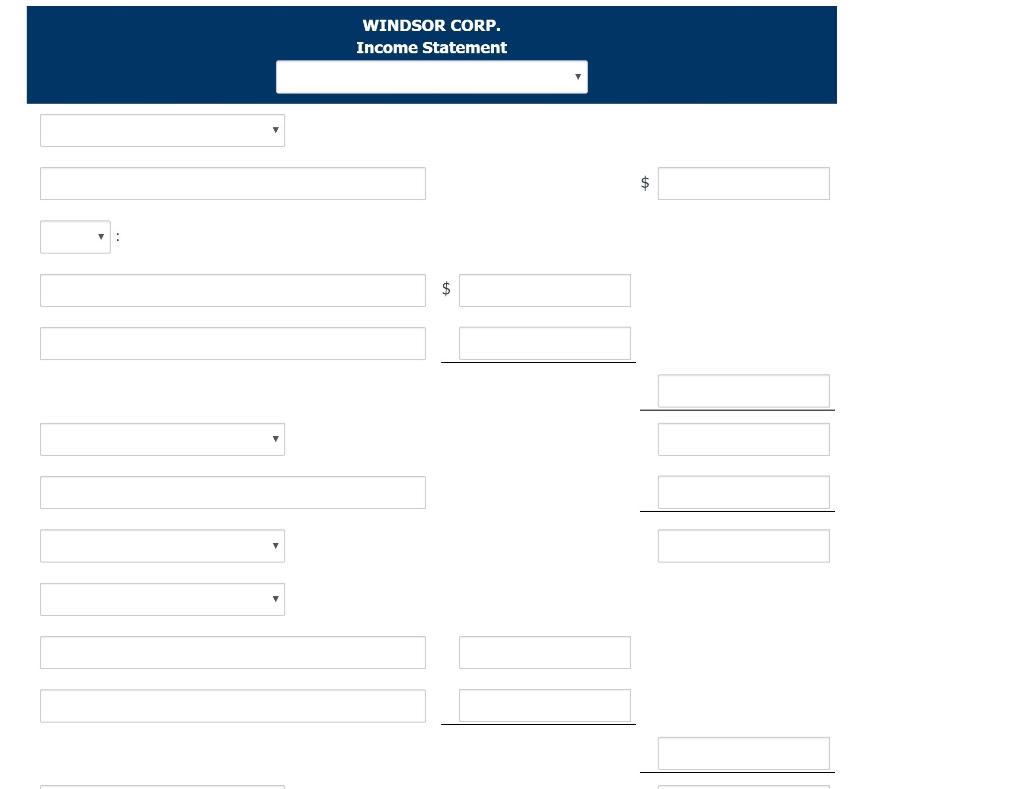 balances were taken from the books of Windsor Corp. on December 31,