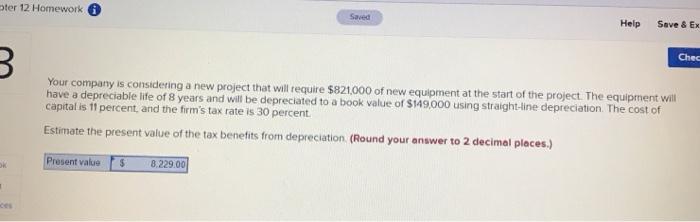  ter 12 Homework Saved Help Save & EX 3 Chec Your