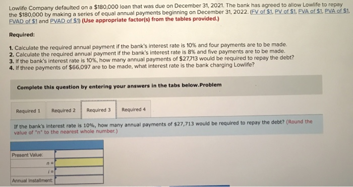 The bank has agreed to allow Lowlife to repay the $180,000 by