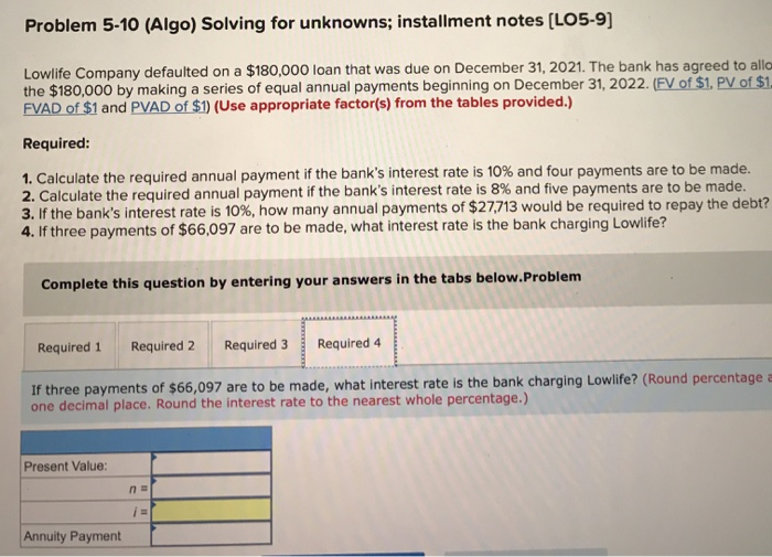 making a series of equal annual payments beginning on December 31, 2022.