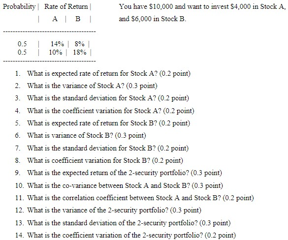please answer 13 & 14. please show work Probability Rate of
